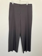 Armani Collezioni Antinea Srl Wool Wide Leg Brown Trouser Pants Work Women's 14