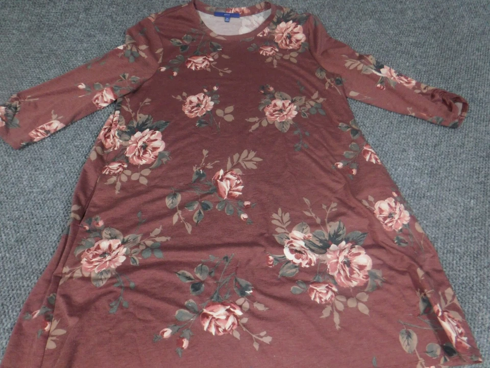 Apr 9 Vestido Mujer 2XL XXL Morado Floral Línea A Bolsillos Elásticos Foto 3 de 4