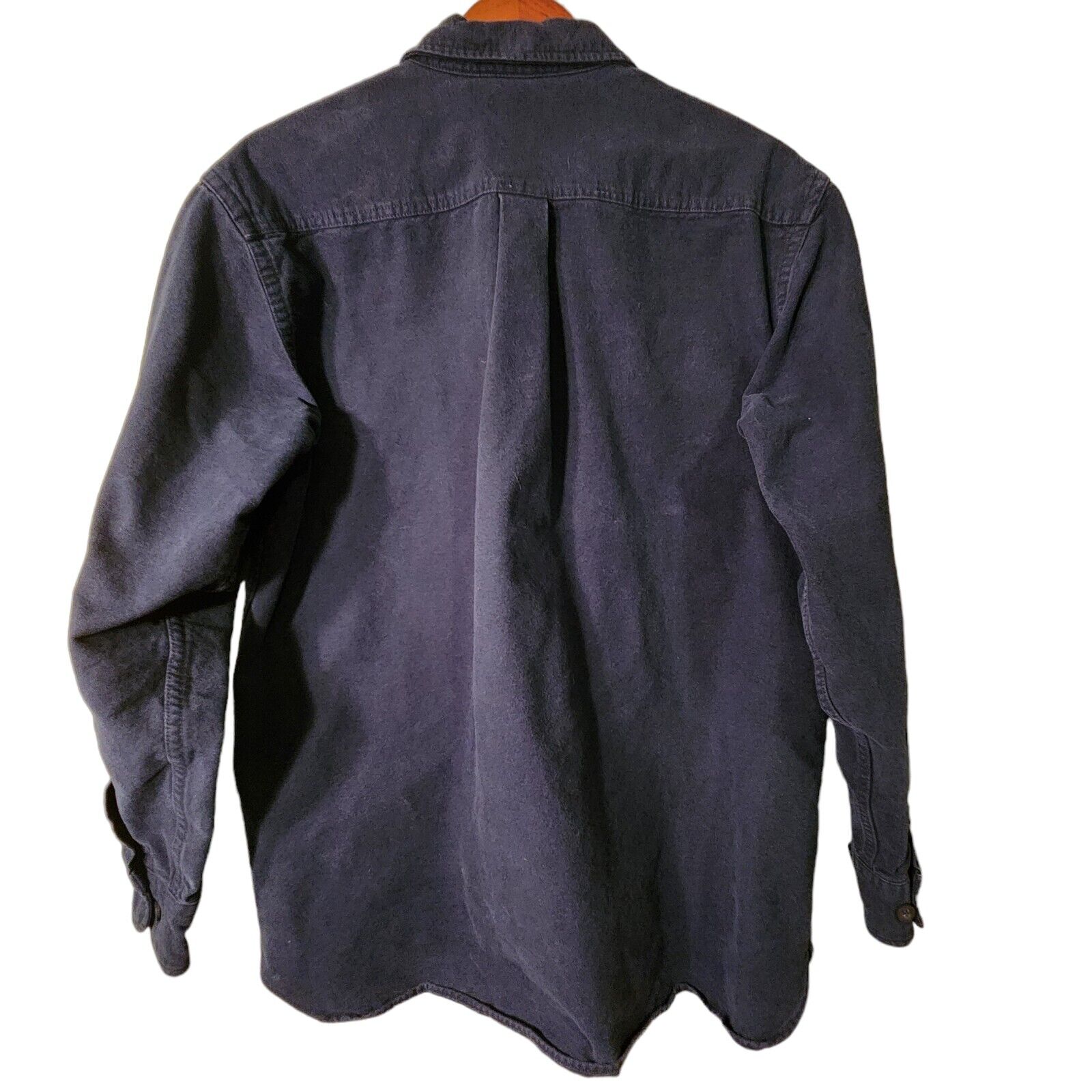 L L Bean Shirt Mens Size L Large Regular Navy Blu… - image 6