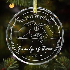 First Christmas Family of 3 Ornament - Christmas Ornament Gift for New Mom Ne...