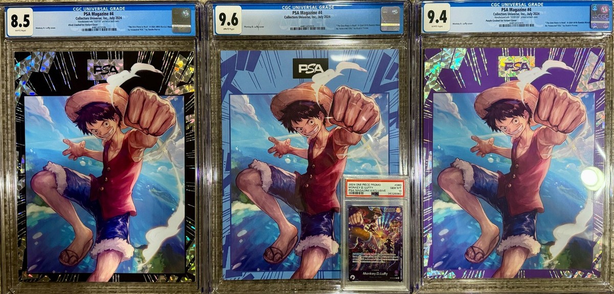 One Piece PSA Magazine Collection (3 CGC Graded) + Luffy PSA One Piece PSA Magazine Collection (3 CGC Graded) + Luffy PSA