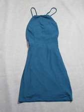 Maniju Dress Womens Small Teal Strappy Backless Bodycon Midi Clubbing Sexy NWT