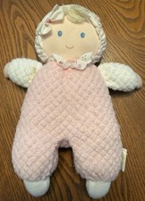 10 Vintage Eden Baby Doll Plush Terry Cloth Pink White Stripe Waffle Bonnet