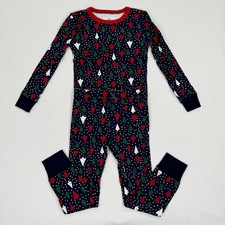 J. Crew Crewcuts Kids Cotton Long Sleeve Pajama Set Size 6 Navy Red