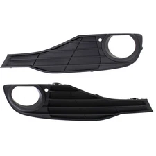 Fog Light Trim Set For 2012-2015 BMW 320i Left & Right Black Plastic Standard