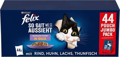 Felix So gut wie es aussieht Gemischte Vielfalt in Gelee Katzennassfutter, 44er
