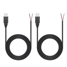6FT USB A Male Plug 2 Pin Bare Wire, 2.0 A A - 2M/6FT