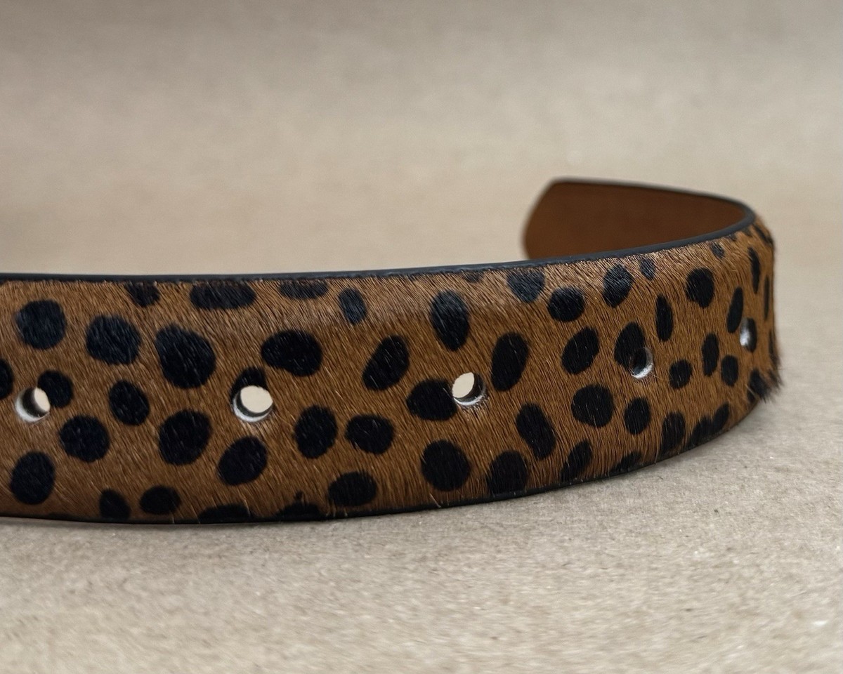 STUSSY BAMBOO BUCKLE BELT HAIRY LEOPARD PATTERN (SZ S/M-L/XL