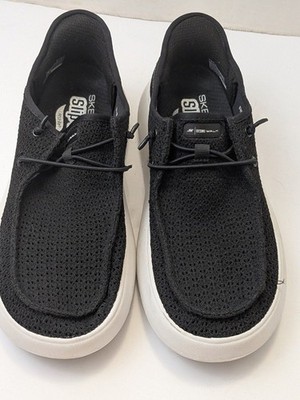 Skechers Slip-Ins Women s Size 7 Black Arch Support Sneakers White Sole Comfort