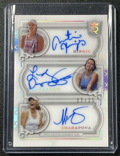Maria Sharapova Martina Hingis Davenport 2024 Topps Royalty Triple Auto 12/25