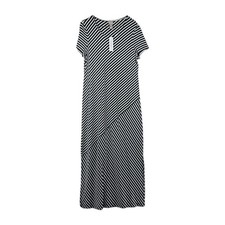 CHICO'S Travelers Summer Stripe Short Sleeve Maxi Dress Black & White NWT Size S
