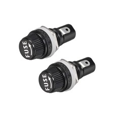 2PCS Screw Cap, Panel Mounted 5x20mm Fuse Holder AC 125V/15A 250V/10A,Black