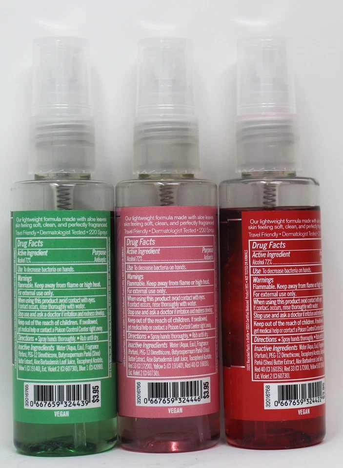 Bath Body Works Winter Apple Twisted Noel Anti Bac Hand Spray Travel 1 oz Lot 3 - Image 3 of 3