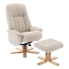 The Paris Swivel Recliner Chair in Lille Sand Fabric - Customer Return