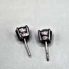Sterling Silver Clear CZ Round Stud Earrings Large Solitaire — photo 3