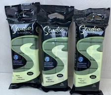 Lot of 3 Studio by Sculpey Oven Baked Clay Green Patina 6455