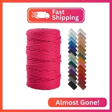 NOANTA Hot Pink Macrame Cord 4mm x 109yards, Colored Macrame Rope, Cotton Cord M