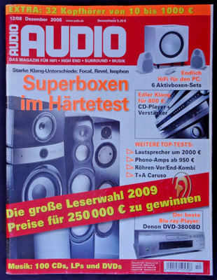 AUDIO 12/08,MARANTZ TT 15 S1,DV 6500,DENON AVR 2805,ONKYO TX SR 2014,BOSE TRIPOR