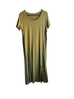 cuddl duds flexwear short sleeve maxi dress Cuddl Duds Flexwear Short Sleeve Maxi Dress, Size Medium, Deep Moss