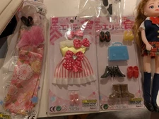 Daiso 1/6 Scale Doll Eli-chan Licca doll and clothing lot