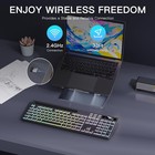 Wireless Keyboard with 7-Color RGB Backlit, Full-Size Computer Keyboard with ...