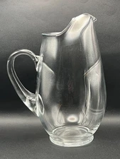 Libbey 10.5" Clear Mario Pitcher with Ice Lip 60 oz | Vintage