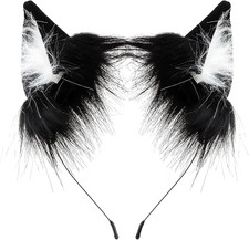 Faux Fur Wolf Ears Headband Furry Fox Cat Ears Hairband for Halloween Party