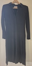 Everlane Womens Long Sleeve Button Up Midi Shirt Dress Black Small Dark Academia