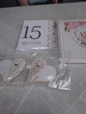 Libro de invitados de boda, números de mesa y tapas de vidrio
