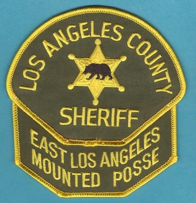 LOS ANGELES CALIFORNIA SHERIFF EAST LA DIVISION MOUNTED POSSE SHOULDER PATCH
