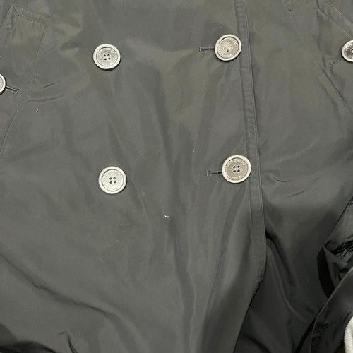 Impermeabile Burberry Brit nero doppiopetto trench cintura cappuccio rimovibile taglia 14 - Foto 7 di 8