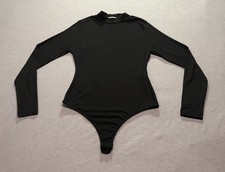 Mike Joey Bodysuit Women's M Stretch Dark Feminine Minimalist Jet Black