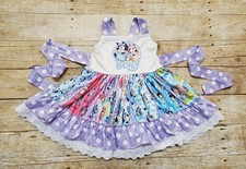 Girl Bluey dog dresses, , Birthday Bluey dress