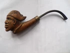 Antique Collectible Bicorn Man's Head Pipe
