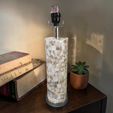 Coastal Capiz Shell Column Table Lamp