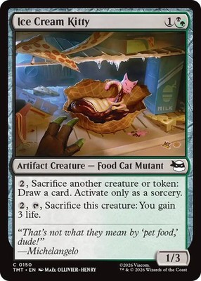 Ice Cream Kitty - Foil Light Play, English Magic the Gathering MTG Teenage Mutan
