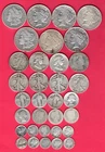 Lot of Thirty-Three (33) 90% Junk Silver Coins Inc. Dollars, Halves, Quarters