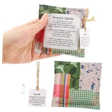 2pcs Prayer Quilt with CROS-s Inside, Handmade Sew Pocket Prayer Multicolor