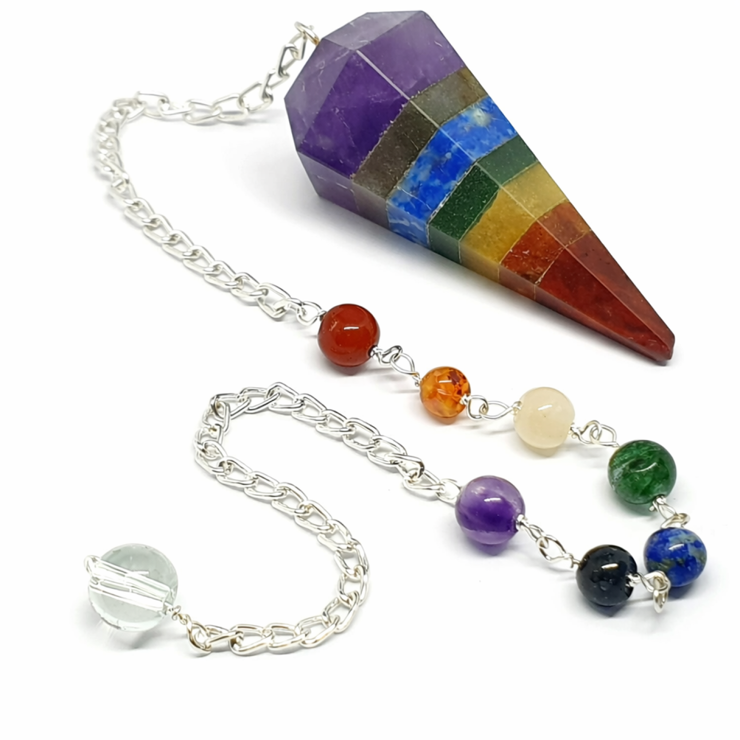 7 Chakra Pendulum Crystal Dowsing Reiki Healing Tool Divination Gemstone
