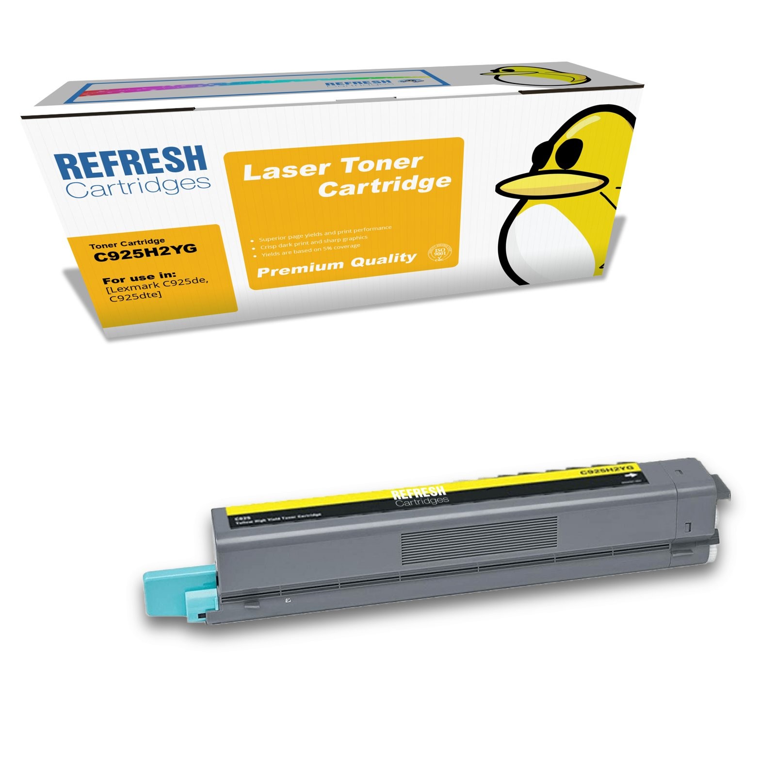 Refresh Cartridges Yellow C925H2YG Toner Compatible With Lexmark Printers