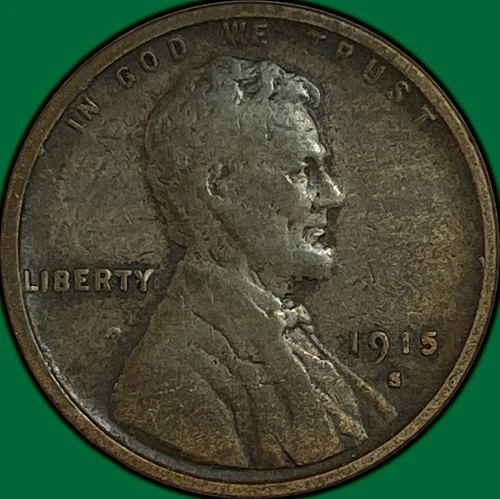 1915-S Lincoln Wheat Cent Fine F Coin #35078