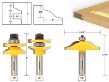 Ogee 3 Bit Cabinet Door Router Bit Set - 1/2" Shank - Yonico 12338