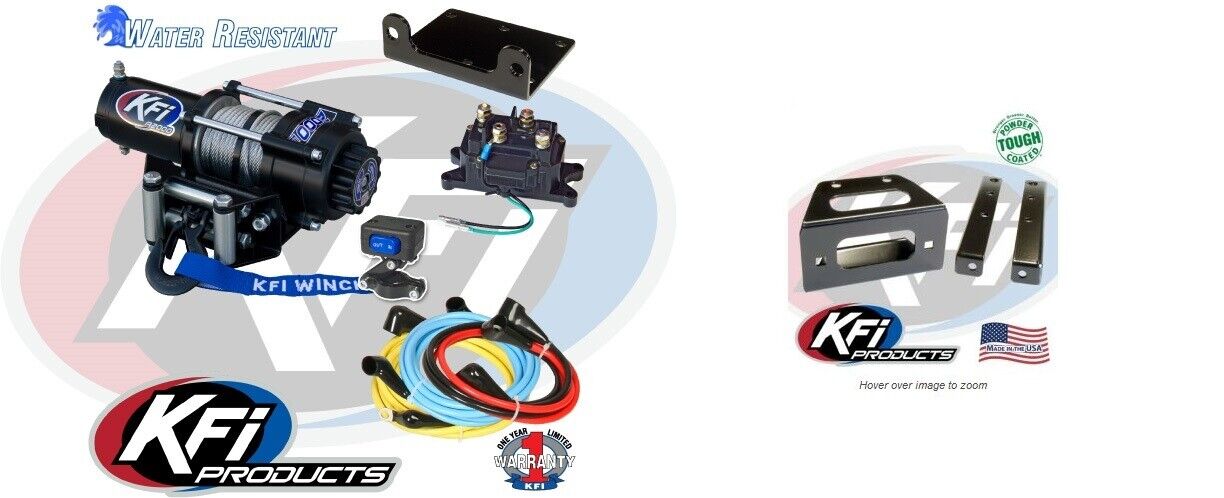 KFI 2500 LB Steel Cable Winch and Mount Kit RZR 570 S Trail 800 2008-2022