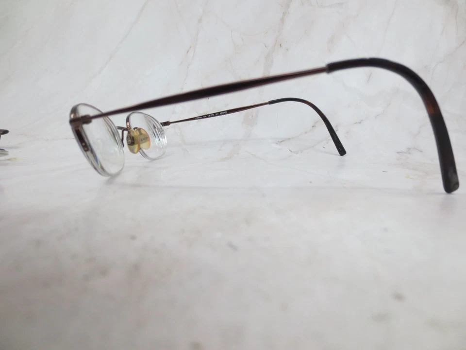 Izod 361 Eyeglasses Frame Women's Dark Brown Metal Half Rim Cat Eye 46-22-150 - Image 3 of 4