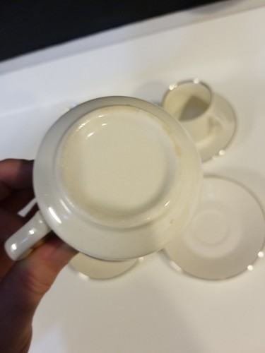 4 Salem IRONSTONE *SILVER ELEGANCE* CUPS & SAUCERS*vintage fast shipping. - Picture 4 of 8