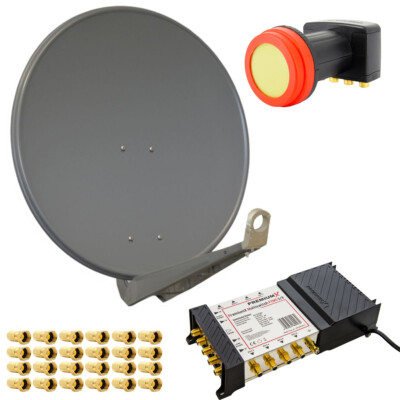 PremiumX HDTV Digital SAT Anlage 85cm ALU Multischalter 5/8 LNB für 8 Teilnehmer