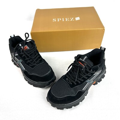 SPIEZ Sneaker Safety Steel Toe Work Shoes Mens US 5.5 Womens 7 EUR 37 Black