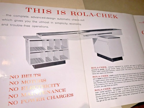 1962 GROCERY STORE CHECKOUT COUNTER PATENT APPLICATION + ROLA-CHECK Brochure - Picture 10 of 11
