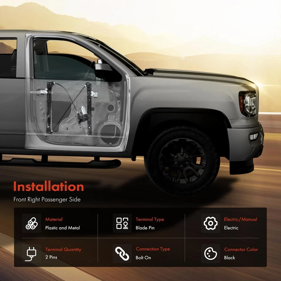 Regulador de ventana con motor delantero derecho para Buick Rainier GMC Envoy Saab 9-7x SUV Foto 3 de 4