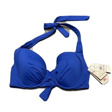 Tommy Bahama Women's Blue Pearl Solids Halter Bikini Top size 34 D